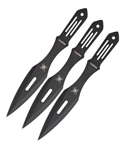 ANGLO ARMS SET OF 3 BLACK SPIDER THROWING KNIVES 